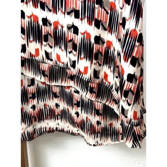 Parker Abstract Long Sleeve Blouse w/ Bell Sleeves and V- Neck, Size S, EUC - Picture 6 of 7